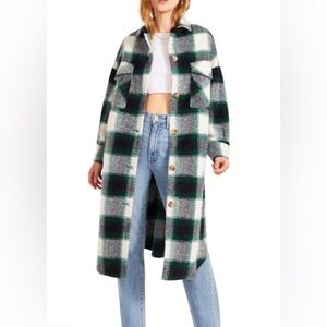 BB Dakota by Steve Madden Santa Cruz Plaid Longline Shirt Jacket